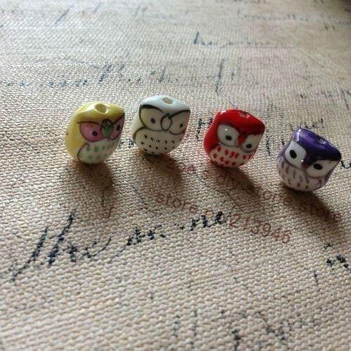 16mm 20pcs/pack "The Owl "China Ceramic Porcelain Bead Pendants Jewelry Beads Findings Accessories