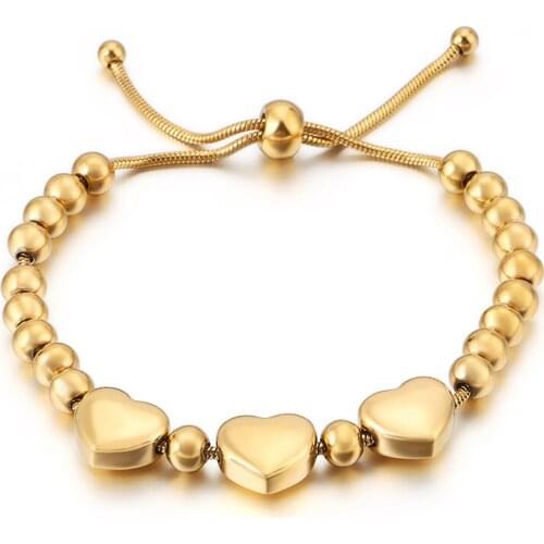 Simple Personality Stainless Steel Handpiece Heart Shape Simple Adjustable Heart Bracelet