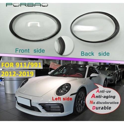 Car Headlight Clear Shell For 911 991 Transparent Glass Lens Cover Front Lampshade Replacement 12-19 DIY
