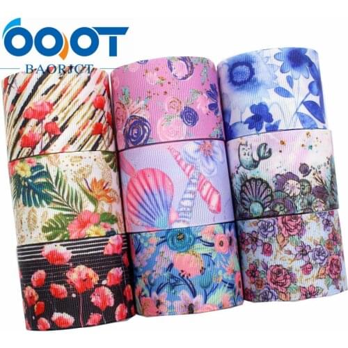 G-181017-1,1-1/2'' 38MM flowers Printed grosgrain ribbon,10yards/lot DIY handmade bow Festival Gift Packaging Party Birthday