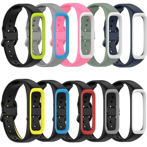 Two-color Frame Silicone Wristband Strap For Samsung Galaxy Fit2 Sports Watch Replacement Watchband Bracelet Watch Strap Band