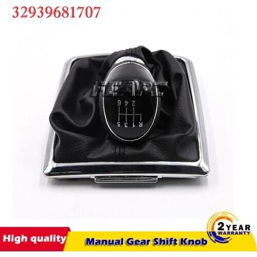 Black 6 Speed Manual Gear Shift Knob With Leather Boot For Ford Focus 2 MK2 2005-2011 C-Max Kuga Fiesta 32939681707
