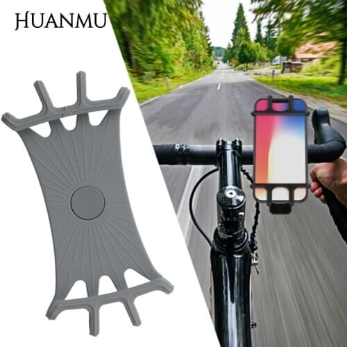 Silicone Bicycle Mobile Phone Riding Bracket 360 Degree Rotatable Adjustable Takeaway Driving Navigation Support Supplies