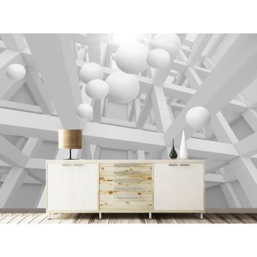 Modern minimalist architecture 3D photo wallpaper for home Extended space Geometric decorative background wall wallpaper mural