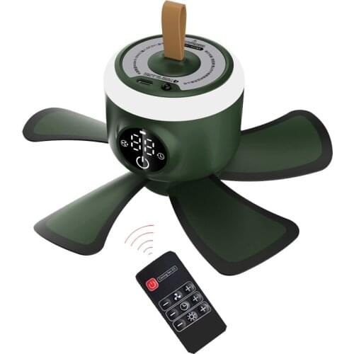 LED Lantern Ceiling Fan For Camping Mosquito Net Hanging Remote Control Fans For Home Mini-taff USB Rechargeable Portable Fan