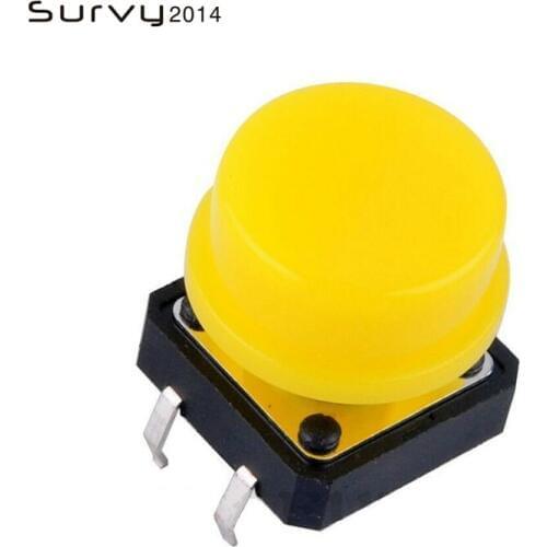 10PCS 12x12x7.3 /12mm Tactile Switches Yellow and black Square Push Button Tact Switch 12*12*7.3/12 mm Micro switch