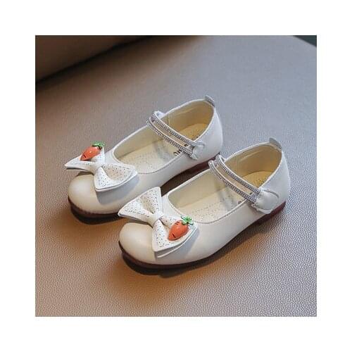 Size 26-36 Toddler Girl Patent Leather Shoes Spring Autumn Black/red/pink Soft Flat Bottom Flowers Rhinestone Princess Shoes