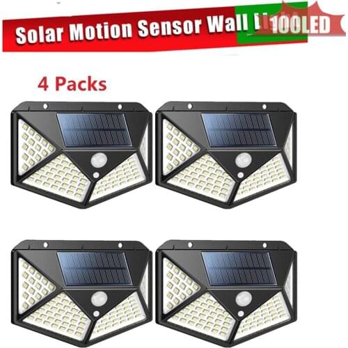 100LED Solar Lamp Waterproof Solar Night Light Motion Sensor Porch Path Street Fence Garden Stairs Wall Corridor Emergency Sconc