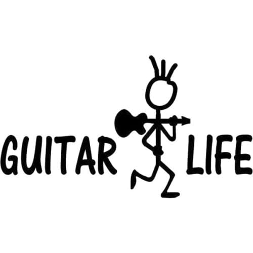 15.1X8.5CM GUITAR LIFE Funny Vinyl Decal Black/Silver Car Sticker Car-styling S8-0886