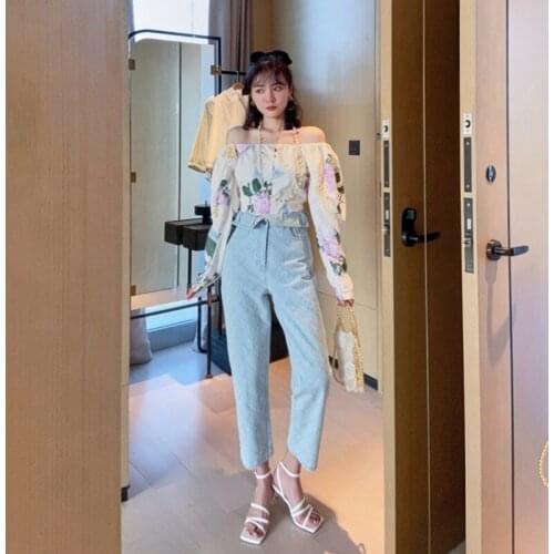 Women Casual Light Blue High Waist Jeans Fashion Flanging Loose Fit Straight Plaid Pants Streetwear Hotpants Female Denim Shorts
