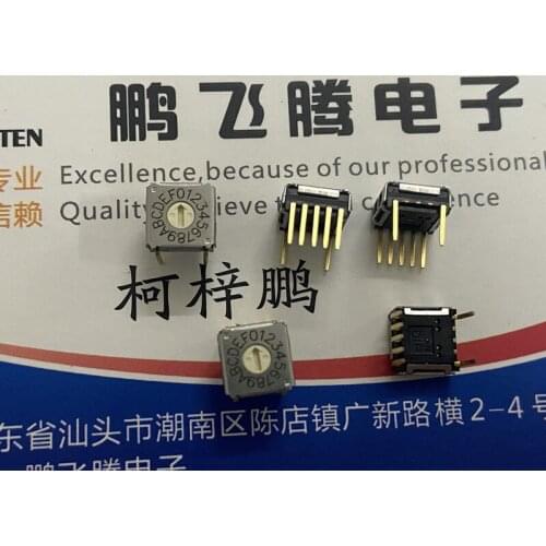 1PCS Japan Omron A6K-164RF straight plug long pin 0-F/16 bit rotary coding switch 5: 2 pin position positive code