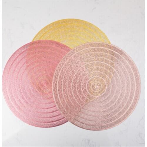 1pc INS Round PVC Placemat Non-Slip Washable Table Mats Heat-insulated Pad Disc Bowl Pads Drink Coffee Cup Coaster Kitchen Decor