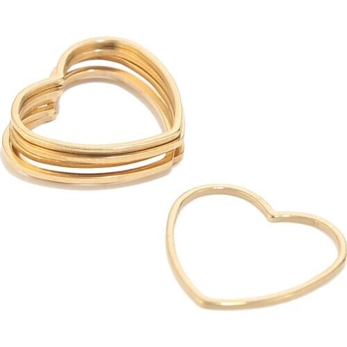 10 Stainless Steel Gold Geometric Heart Triangle Cross Teardrop Star Circle Hex Link Connectors DIY Jewelry Findings Components