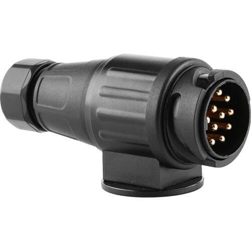 12V 13 Pin Electric Trailer Caravan Plug Plastic 13 Pole Wiring Plug Connector Adapter Black Car-Styling Trailer Adapter