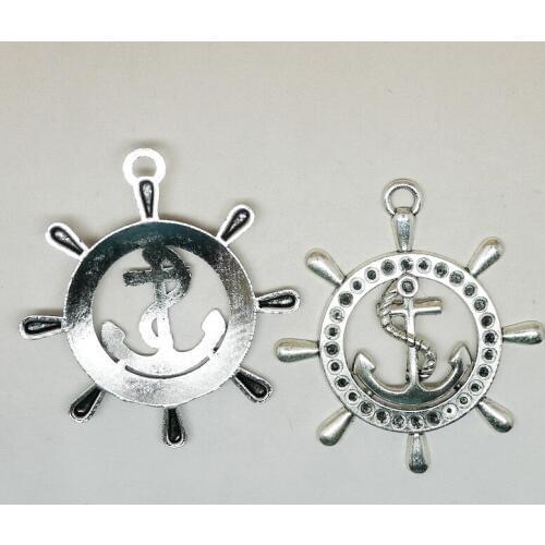 3pcs/lot 45x50mm DIY Vintage Silver Plated Anchor Charms For Necklace Bracelet Earring Keychain Alloy Jewelry Trinket Wholesale