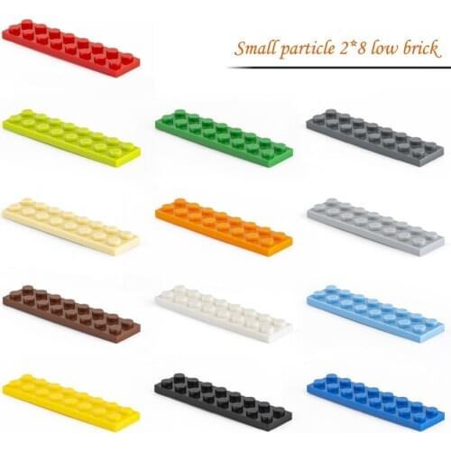 30Pcs DIY Building Blocks 2x8 Dots Thin Figures Bricks Eduacational Creative Toys for Children Blocks Compatible Legoed Blocks
