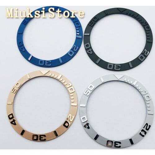 38mm black blue rose gold gray ceramic bezel insert for 40mm sub automatic mens watch