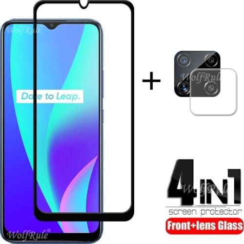 4-in-1 For OPPO Realme C15 Glass For Realme C15 Tempered Glass Screen Protector For Realme X50 6 5 Pro C11 X3 6i C15 Lens Glass