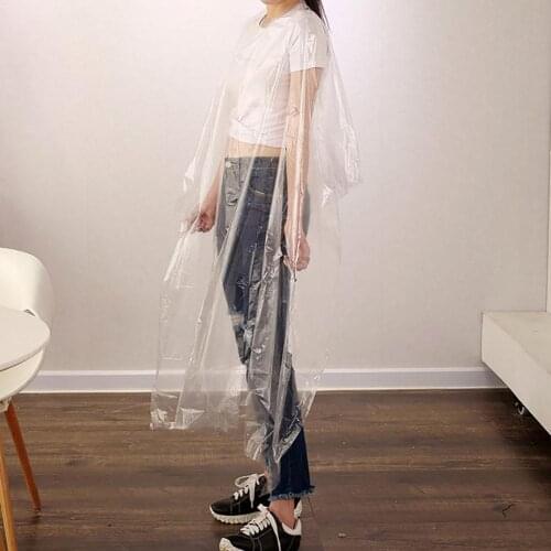 50Pcs Disposable Hairdressing Capes Waterproof Clear Haircut Hair Salon Apron