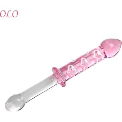 Anal Plug Dildo Glass Crystal Anal Sex Toys for Women Stimulation Clitoris Heart Pink G-Spot Sex Products