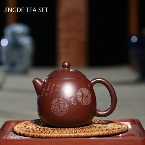 Authentic Yixing tea pots Purple Clay filter Rae ore zhu mud Dragon egg shape kettle Handmade Boutique Customized Teaware 240ml