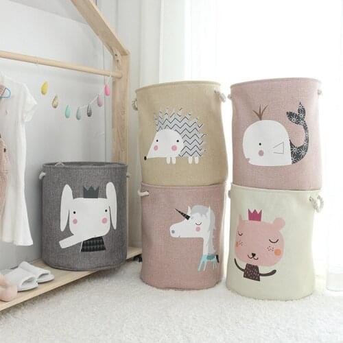 Large Folding Laundry Basket With Lid Toy Storage Baskets Bin For Kids Dog Toys Clothes Organizer Cute Animal Laundry bucket