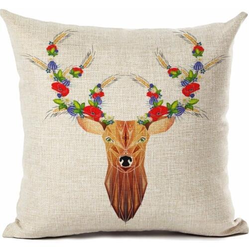 Animal Style Holidays Christmas Tree Stocking Reindeer Snowman Decorative Cushion Cover Pillows Covers Linen Cotton Pillow Case