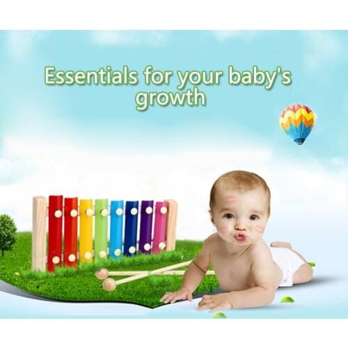 Wooden Xylophone Montessori Educational Toy Musical Toys Eight-Notes Frame Style Xylophone Kids Musical Funny Toys For Children