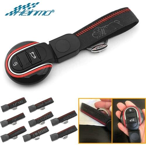 For MINI Cooper F54 F55 F56 F57 F60 Countryman JCW D S ONE Car Styling Suede Accessories KeyChain Key Case Cover Protector Rope