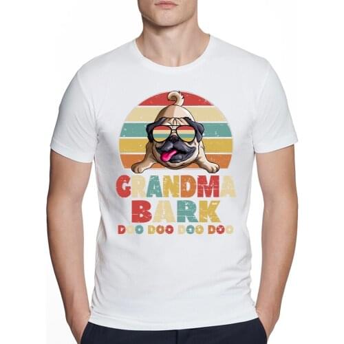 Pug Dog Love T-Shirt Cartoons Style Harajuku Grandma Bark Doo Doo Gift Print mens T-Shirts Summer New Clothes Hip Hop men Tshirt