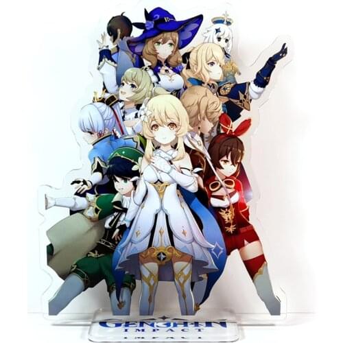 Genshin Impact Lumine Ayaka Jean Venti Paimon Lisa GM acrylic stand figure model plate holder cake topper anime