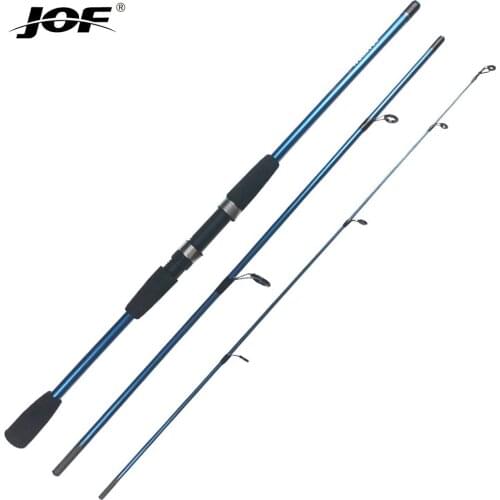 JOF1.8M 2.1M M Power Lure Rod Casting Spinning Wt 3g-21g Ultra Light Boat Lure Fishing Rod 3 Section Baitcasting Fishing Rod