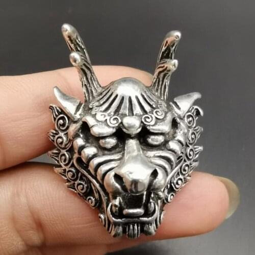 China White copper dragon head ring