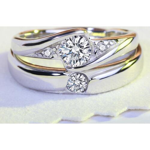 Echte pure sterling silver Wedding Jewelry Rings for Women Crystal Ring Anillos jz175 anel feminino bague argent S925 femme