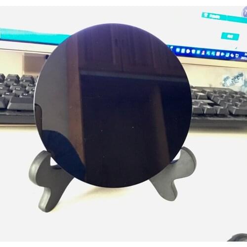 6cm 100% natural black obsidian stone circle disk round plate fengshui mirror for home & office decor
