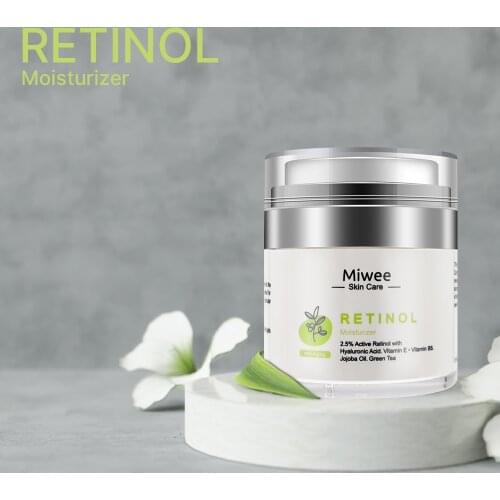 Miwee 2.5% Retinol Moisturizer With Vitamin E & Hyaluronic Acid for Anti Aging, Wrinkles & Acne Best Night & Day Facial Cream