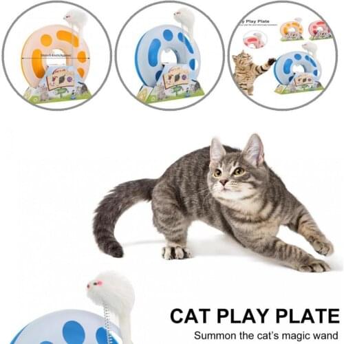 Multifunctional Sturdy Pet Kitten Turntable Spring Plush Mouse Toy Cats Supplies
