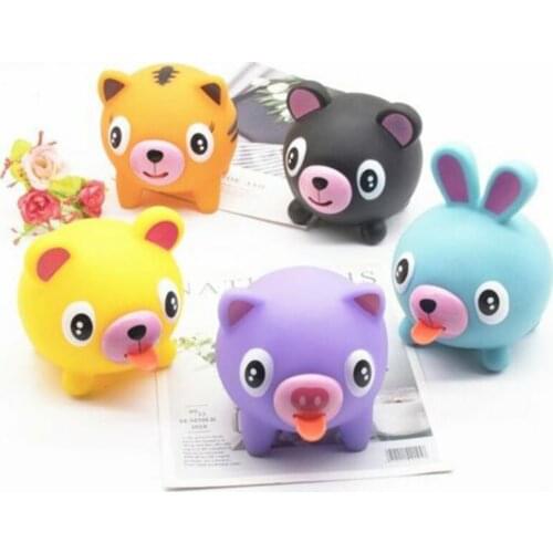 Cartoon Animal Squeeze Tongue Out Rebound Stress Relief Children Toy Doll Gift Kid Adult Toys Gifts