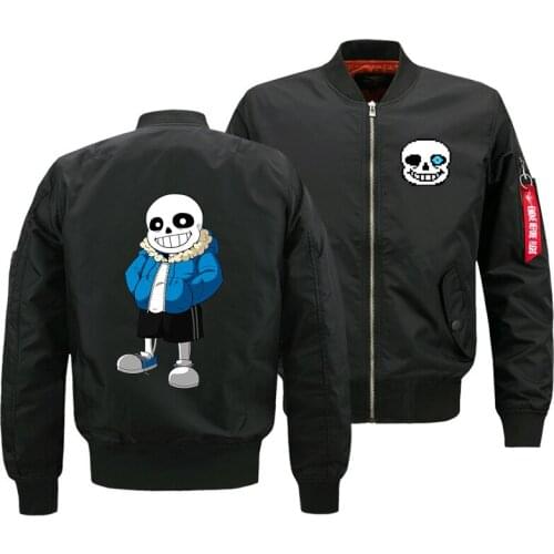 US/EU Size Mens Bomber Jackets Japanese Anime Undertale sans Papyrus/Papy printed Zip up Coats Hip Hop Thick Outerwear Clothes