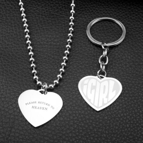 IGIRL Heart Necklace I GIRL Heavy Duty Gothic Streetwear Bead Chain Choker pendant Necklace punk hiphop jewelry for girl