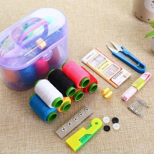 Portable 10 Pcs Sewing Box Set Household Sewing Thread Craft Cloth Sewing Needle Set Multi-function Sewing Threads Kit Supplies