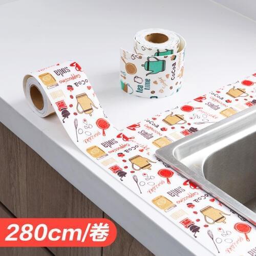 280cm/Roll Self-adhesive kitchen Sink Wash Basin Waterproof Stickers Anti-fouling Absorbent Bathroom Toilet Glass Sticker