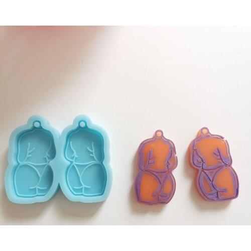 Fat Girl Earrings Epoxy Resin Mold Ear Pendant Silicone Mould DIY Crafts Jewelry Necklace Casting Tool