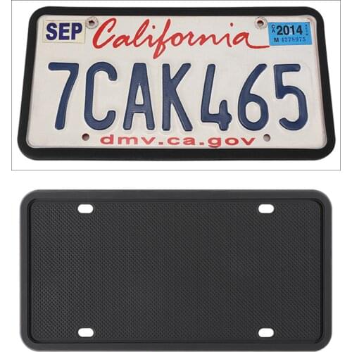 Silicone License Plate Frame with 4 Drainage Holes One Side Rust-Proof Weather-Proof for US CA Standard