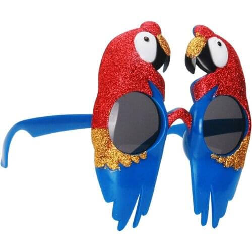 Parrot Tropical Glasses Macaw Bird Red Blue Animal Fancy Dress Cosplay Prop