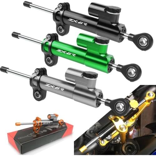 Universal Motorcycle CNC Adjustable Steering Damper Stabilizer For Kawasaki Ninja ZX-6R ZX600 1998-2011 ZX6R ZX 6R 6 R 600 1999