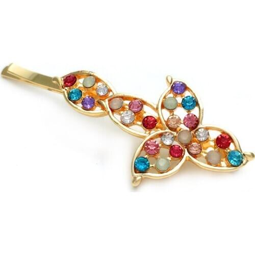 1pcs Fashion New Beautiful Leaf Girl Flower Crystal Rhinestone Hairpins Hair Clip Barrettes Accessories For Women Party Gift