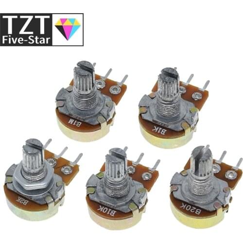 10pcs WH148 Linear Potentiometer 15mm Shaft With Nuts And Washers 3pin WH148 B1K B2K B5K B10K B20K B50K B100K B250K B500K B1M