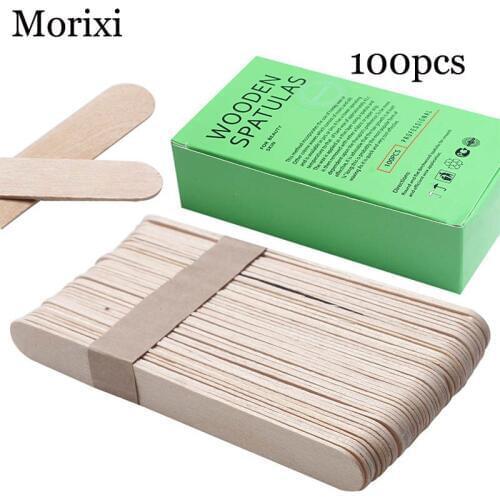 100pcs/pack hair removal wax stick 15cm natural wood ice cream mask stick beard nose trimmer tools BZ112