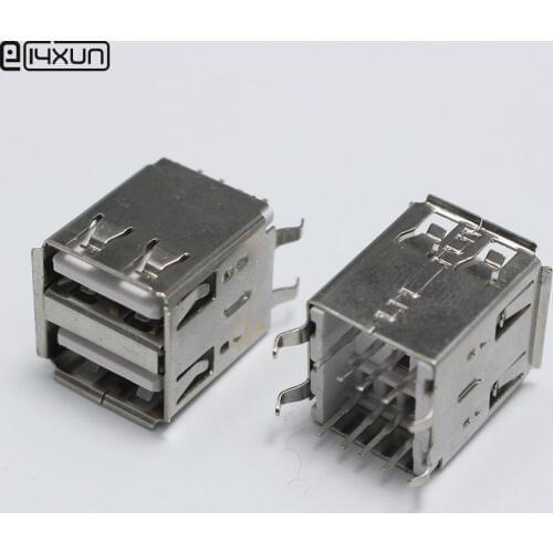 3pcs USB Type A Female Socket Connector Welding 180 Degrees Double Pin Plug Jack DIY Connectors